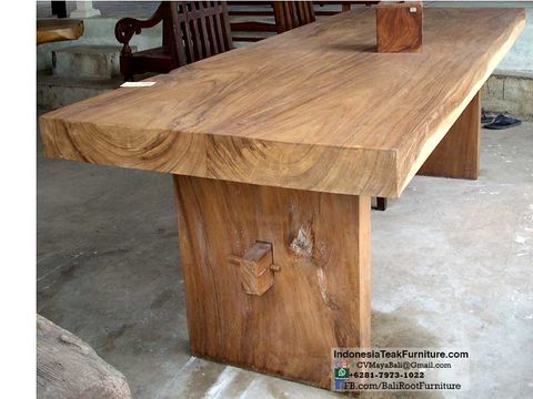 Teak Wood Dining Table Furniture From Bali Indonesia with regard to Teak Wood Dining Table Handmade Indonesia